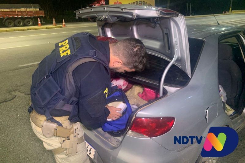 Pris&atilde;o foi realizada na noite de quarta-feira (20), na BR-101, em Joinville – Foto: Ricardo Alves/NDTV