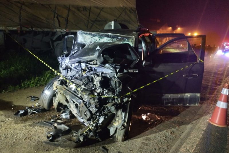 Acidente aconteceu na madrugada desta sexta-feira (22), na BR-280 – Foto: Divulga&ccedil;&atilde;o/ND