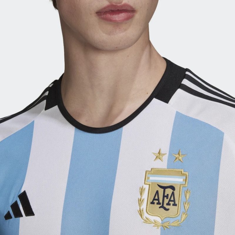 Details of the new Argentina shirt – Photo: AFA/Disclosure