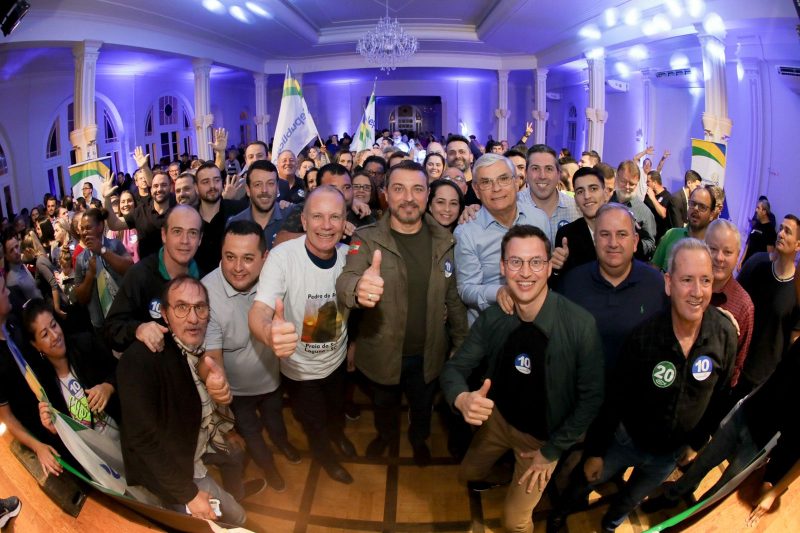 Evento em Laguna foi de apoio &agrave; pr&eacute;-candidatura do governador Mois&eacute;s &agrave; reelei&ccedil;&atilde;o – Foto: Divulga&ccedil;&atilde;o/ND