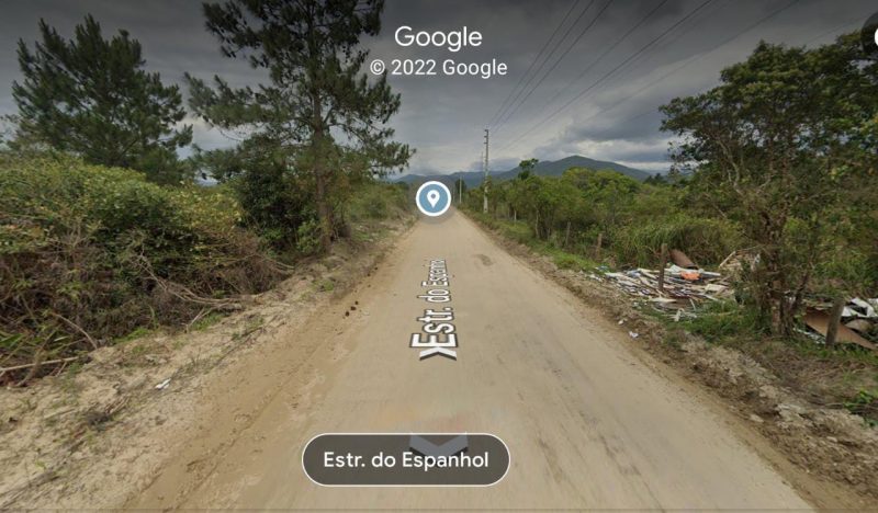 Prefeitura de Palhoça planeja construir rodovia de acesso à Pinheira na Estrada do Espanhol, que atravessa unidade de conservação ambiental- Foto: Divulgação/ Google Maps