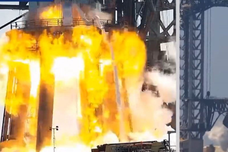 Prot&oacute;tipo de foguete explodiu e pegou fogo nos Estados Unidos – Foto: Reprodu&ccedil;&atilde;o/NASA Spacefligh