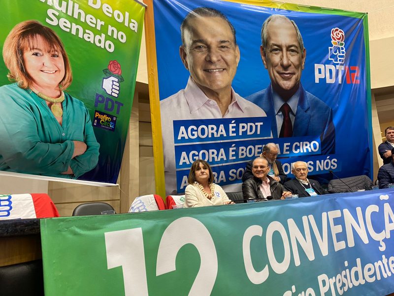 Professora Hilda Deola na conven&ccedil;&atilde;o do PDT – Foto: Diogo de Souza/ND