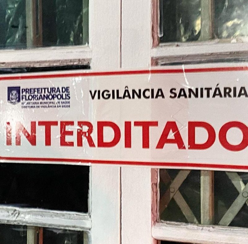 Além da multa, a Vigilância Sanitária de Florianópolis interditou por tempo indeterminado o espaço &#8211; Foto: VISA/Divulgação/ND