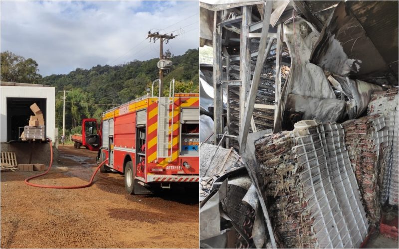 Inc&ecirc;ndio foi registrado na manh&atilde; deste s&aacute;bado (23). – Foto: Corpo de Bombeiros/Divulga&ccedil;&atilde;o/ND