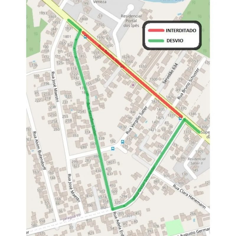 Rua Bertha Weege est&aacute; interditada para conserto de adutora – Foto: Samae/Divulga&ccedil;&atilde;o