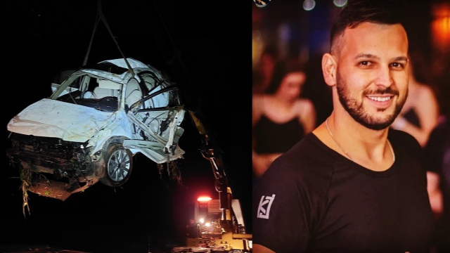 Carro destruído após acidente em SMO