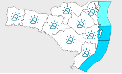 Tempo permanece est&aacute;vel devido um sistema de alta press&atilde;o sob o mar – Foto: Defesa Civil/Reprodu&ccedil;&atilde;o/ND