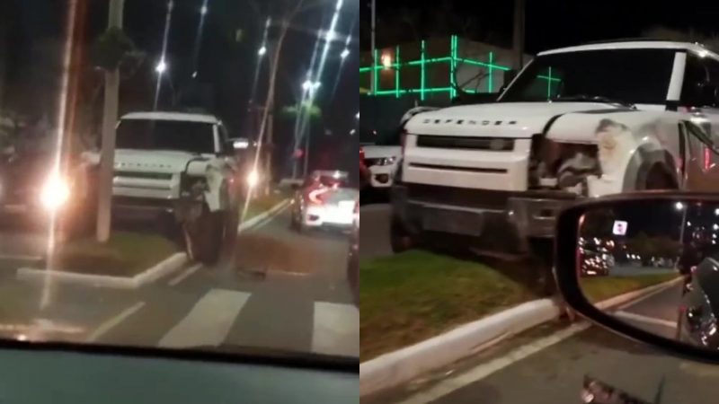 Motorista b&ecirc;bado deixa ‘rastro’ de destrui&ccedil;&atilde;o em Balne&aacute;rio Cambori&uacute; – Foto: Jornal Diarinho/Reprodu&ccedil;&atilde;o/ND