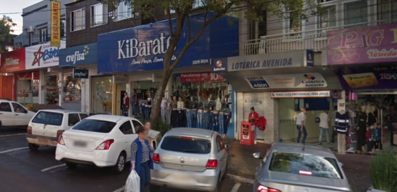 Aposta foi realizada na Lot&eacute;rica Avenida, em Chapec&oacute;, de acordo com a Caixa &mdash; Foto: Google Street View/ND
