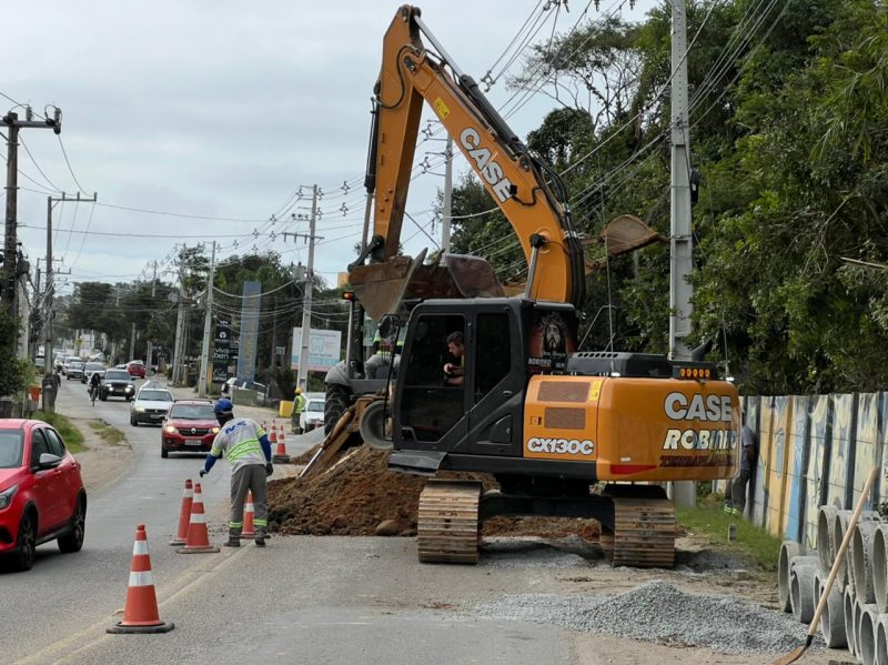 Obras de revitaliza&ccedil;&atilde;o na SC-406 causam transtornos no tr&acirc;nsito em Florian&oacute;polis – Foto: Tony Borges/PMF/Divulga&ccedil;&atilde;o/ND