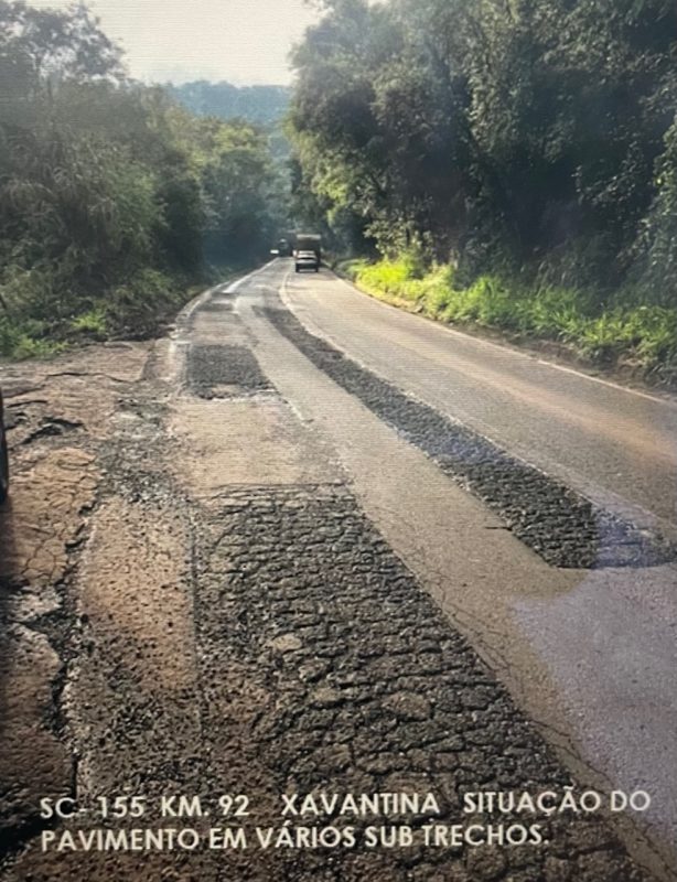 Dram&aacute;tica situa&ccedil;&atilde;o da SC-155 – Foto: Divulga&ccedil;&atilde;o