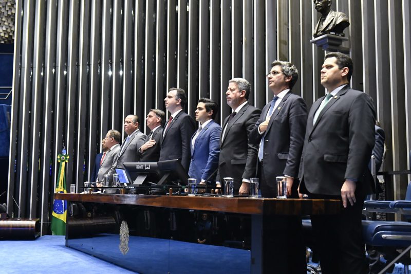 A sess&atilde;o com as presen&ccedil;as dos presidentes do STJ e da Rep&uacute;blica – Foto: Waldemir Barreto/Ag&ecirc;ncia Senado/ND