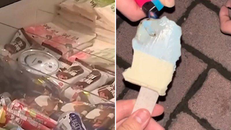 Sorvete que n&atilde;o derrete nem no fogo &eacute; alvo de investiga&ccedil;&atilde;o na China – Foto: Reprodu&ccedil;&atilde;o/Redes sociais/ND