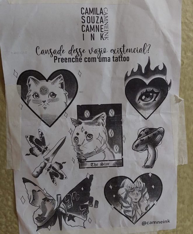 P&ocirc;ster de divulga&ccedil;&atilde;o da tatuadora &mdash; Foto: Fernanda Lanzarin/ND