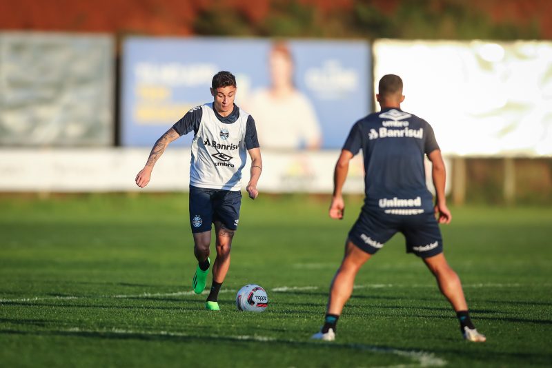 No CT da equipe catarinense, o Tricolor Gaúcho realizou o seu último treino para o duelo válido pela 21ª rodada do Brasileirão Série B. – Foto: Lucas Uebel/Grêmio/ND