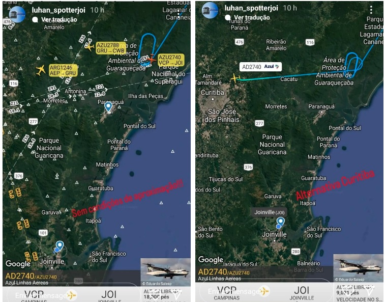 dados dos aviões obtidos pelo radar