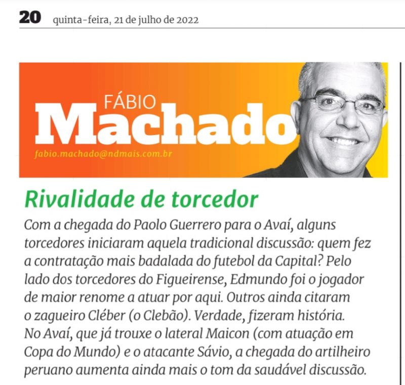 Rivalidade sadia entre rivais de Florian&oacute;polis &mdash; Foto: Jornal ND/Reprodu&ccedil;&atilde;o