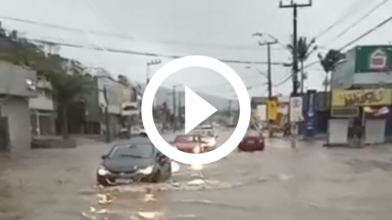 Chuva causa fechamento da Rodovia SC-405 nesta quarta-feira (10) – Foto: Reprodu&ccedil;&atilde;o V&iacute;deo/GMF/ND
