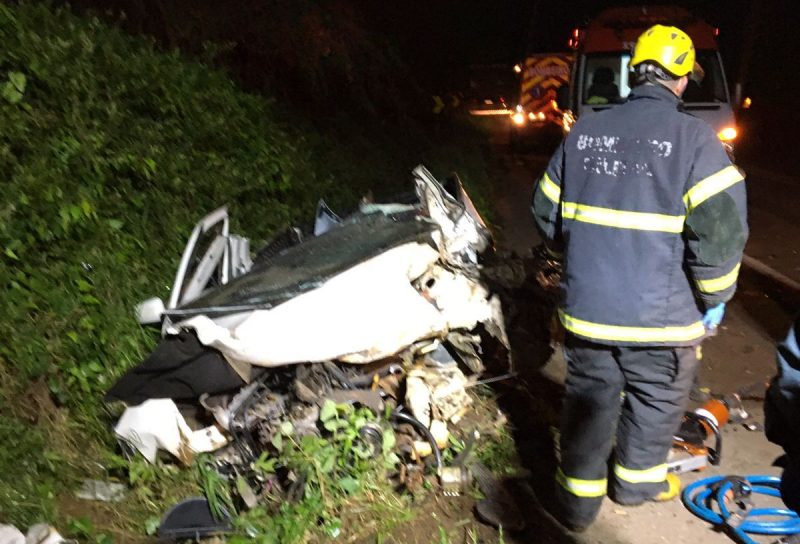 Acidente ocorreu na BR-282 – Foto: Corpo de Bombeiros Militares/Divulga&ccedil;&atilde;o ND