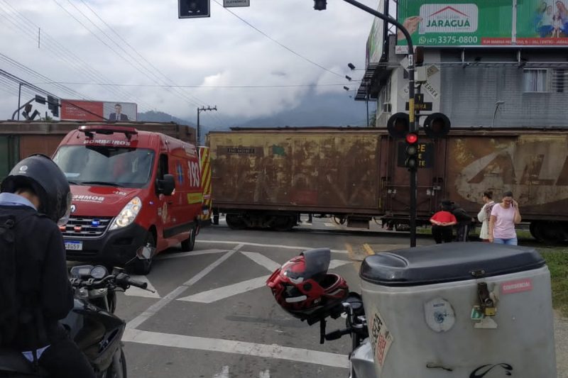 Trem acabou atingindo a mulher e o cachorro &#8211; Foto: Reprodução/Internet