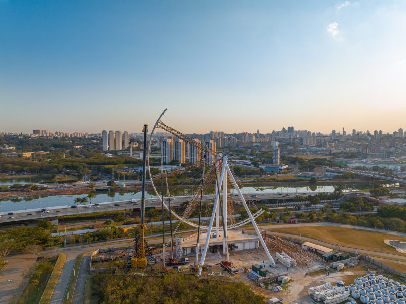 Previs&atilde;o &eacute; que a roda seja conclu&iacute;da at&eacute; o fim de 2022 – Foto: Drone Cyrillo/Reprodu&ccedil;&atilde;o/ND