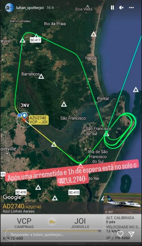 avião em espera em sao francisco do sul