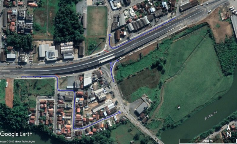 Trecho da BR-280 est&aacute; interditado nesta quinta-feira (4) – Foto: Prefeitura de Guaramirim/Divulga&ccedil;&atilde;o