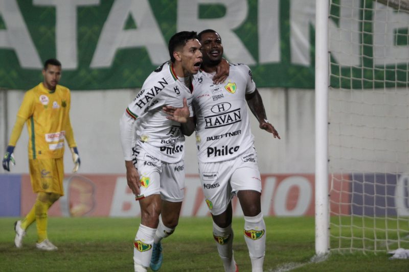 Jogadores do Brusque comemoram o gol de Alex Sandro – Foto: Lucas Gabriel Cardoso/Brusque F.C