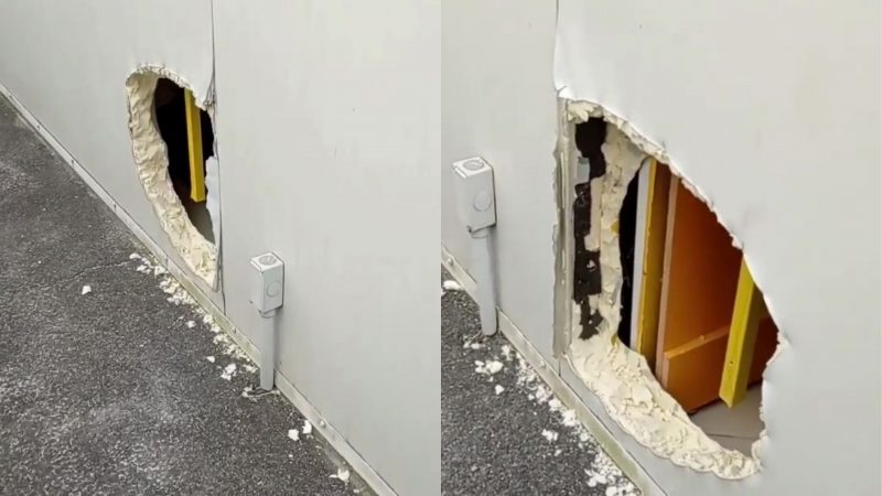 Bandidos abrem buraco em parede para furtar celulares de loja em Porto Belo – Foto: Reprodu&ccedil;&atilde;o/Internet