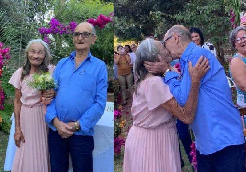 Imagens do casamento dos idosos