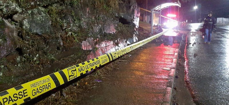 Gaspar, no Vale do Itaja&iacute;, j&aacute; registra cinco ocorr&ecirc;ncias por conta das chuvas. – Foto: Divulga&ccedil;&atilde;o/Prefeitura de Gaspar/ND