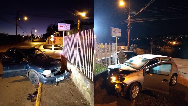 Acidente deixou dois jovens feridos em Chapec&oacute; – Foto: Corpo de Bombeiros/ND