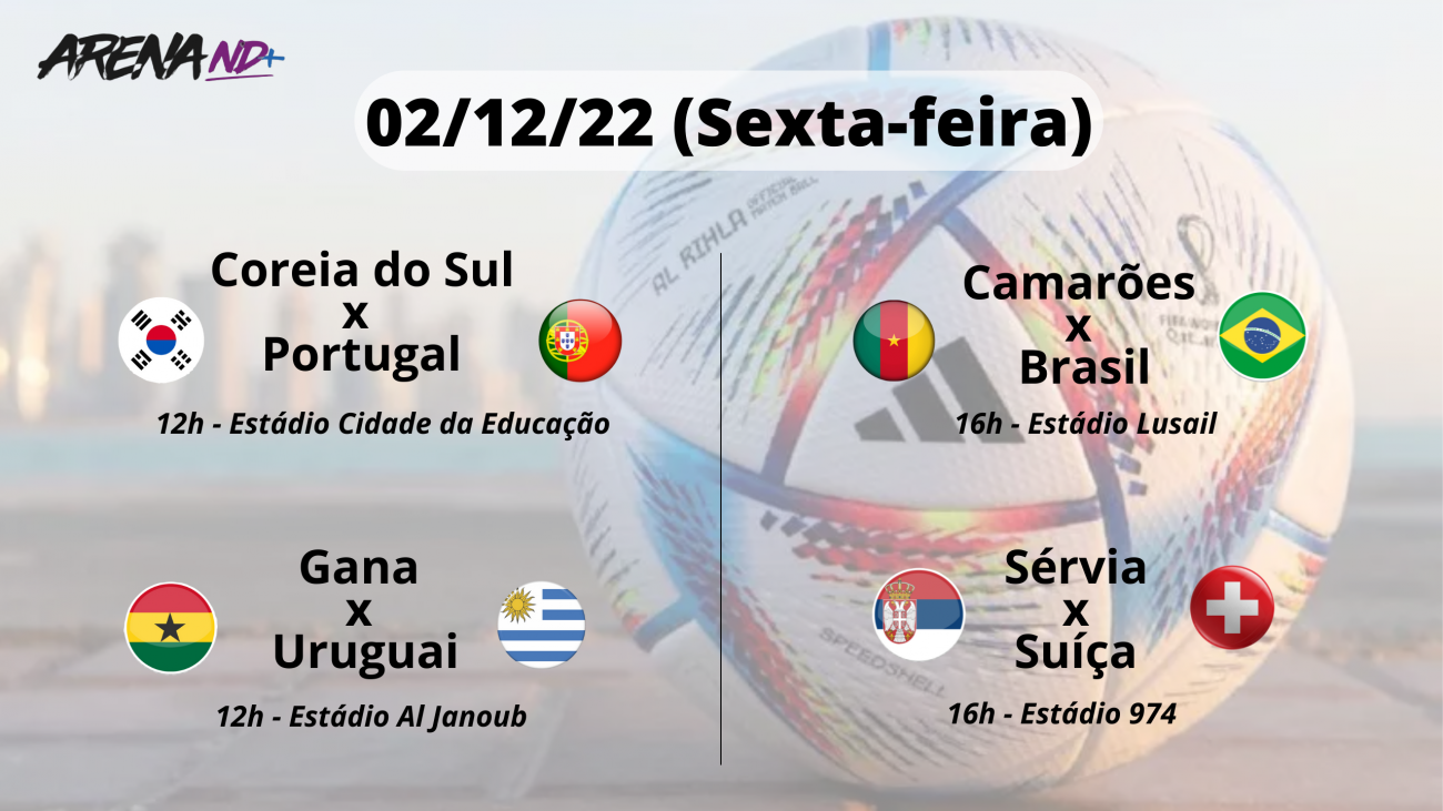 Confira a tabela completa dos jogos da Copa do Catar; Brasil