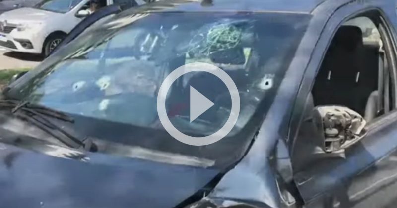 V&Iacute;DEO: Assalto termina em atropelamento e tiroteio no Centro de Florian&oacute;polis – Foto: Reprodu&ccedil;&atilde;o/NDTV RecordTV