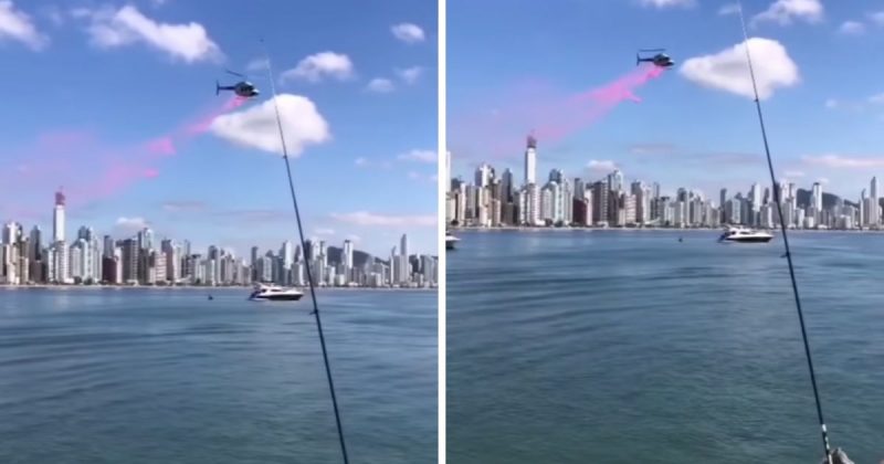 V DEO Ch revela o em Balne rio Cambori com helic ptero e