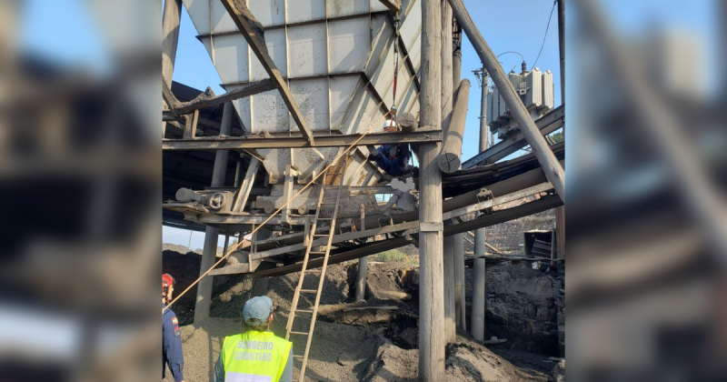 Trabalhador fica ferido ap&oacute;s cair de silo de minera&ccedil;&atilde;o em Urussanga – Foto: CBM/Divulga&ccedil;&atilde;o/ND