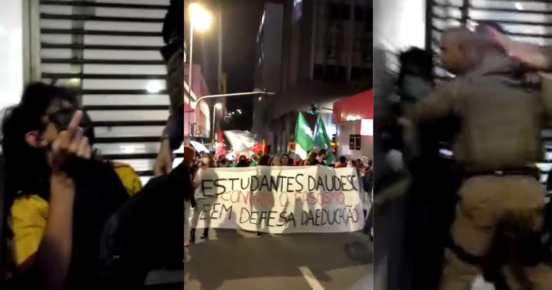 Estudante presa em ato pela democracia em Florian&oacute;polis &eacute; solta nesta sexta-feira (12) – Foto: Portal Desacato/Divulga&ccedil;&atilde;o