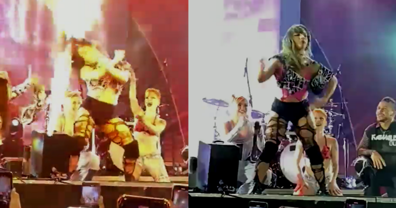 Cabelo de dan&ccedil;arina da Lu&iacute;sa Sonza pega fogo em show e situa&ccedil;&atilde;o vira meme na internet – Foto: Twitter/Reprodu&ccedil;&atilde;o/ND