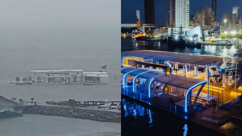 Marinha vai investigar naufr&aacute;gio de clube flutuante em Balne&aacute;rio Cambori&uacute; – Foto: Reprodu&ccedil;&atilde;o/Dejour/ND