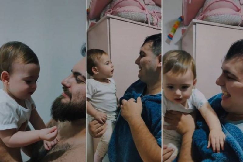Pai chegou sem barba e beb&ecirc; tem rea&ccedil;&atilde;o surpreendente – Foto: Reprodu&ccedil;&atilde;o/TikTok