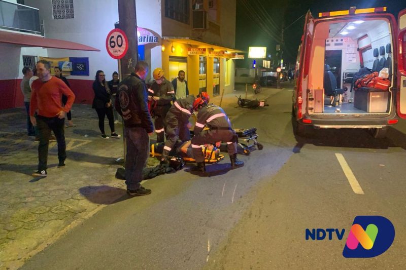Pedestre foi atropelado ao tentar atravessar a rua na zona Sul de Joinville – Foto: Ricardo Alves/NDTV