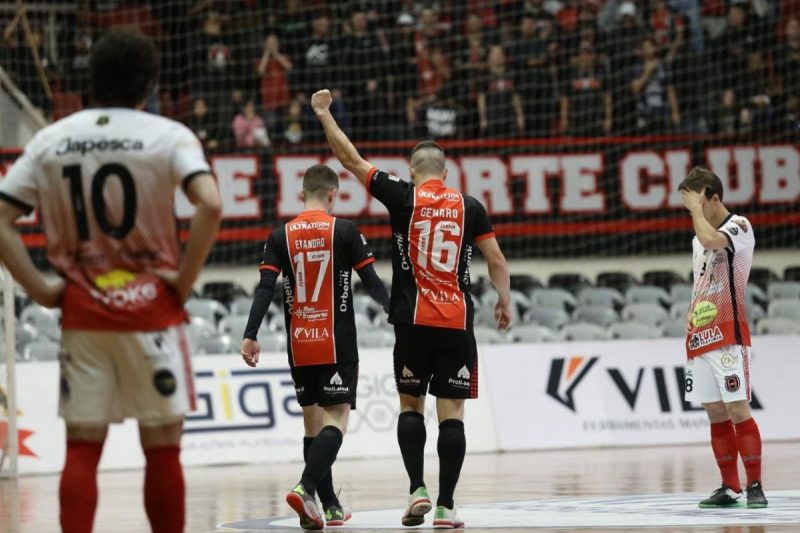 JEC Futsal goleou a ABF no segundo dia de Ta&ccedil;a Brasil – Foto: Maur&iacute;cio Moreira/Divulga&ccedil;&atilde;o/ND