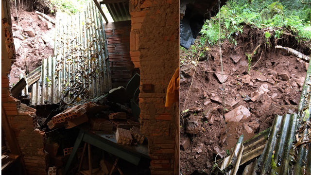 Os moradores foram orientados a sair da casa. – Foto: Corpo de Bombeiros/ND