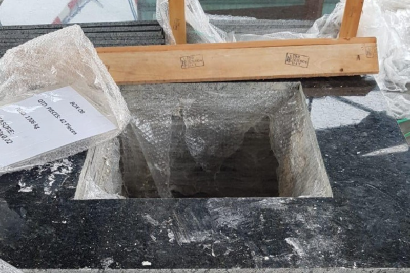 Grupo escondia a droga em pisos de m&aacute;rmore e granito – Foto: PF/Divulga&ccedil;&atilde;o