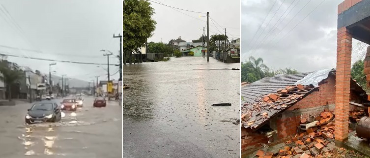 Temporal causa alagamentos, queda de energia e estragos em Criciúma 