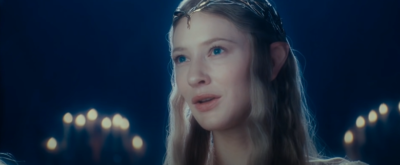 Galadriel (Cate Blanchett) em “Senhor dos An&eacute;is: A Sociedade do Anel” – Foto: Reprodu&ccedil;&atilde;o/YouTube/ND