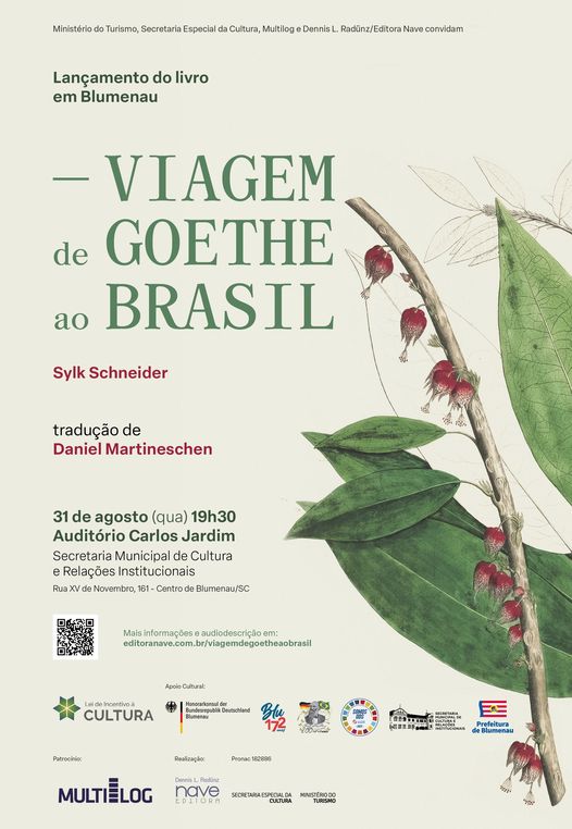 Convite para o lan&ccedil;amento da obra “Viagem de Goethe ao Brasil: uma jornada imagin&aacute;ria” – Foto: Facebook