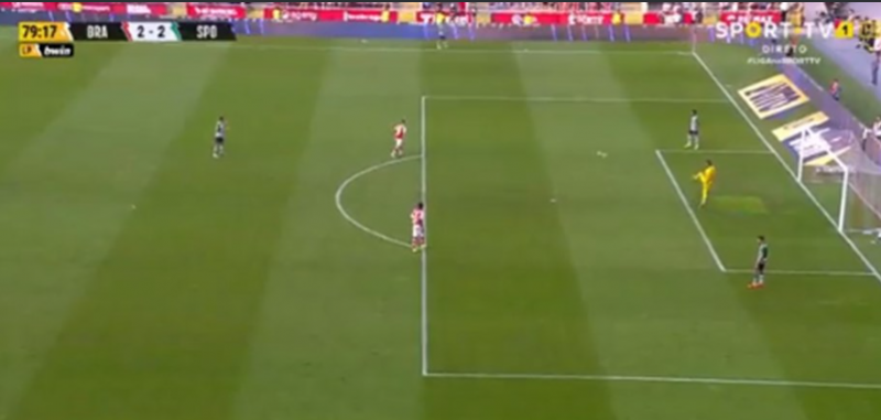 Goleiro do Sporting n&atilde;o viu Porro deixar o campo – Foto: Reprodu&ccedil;&atilde;o Twitter