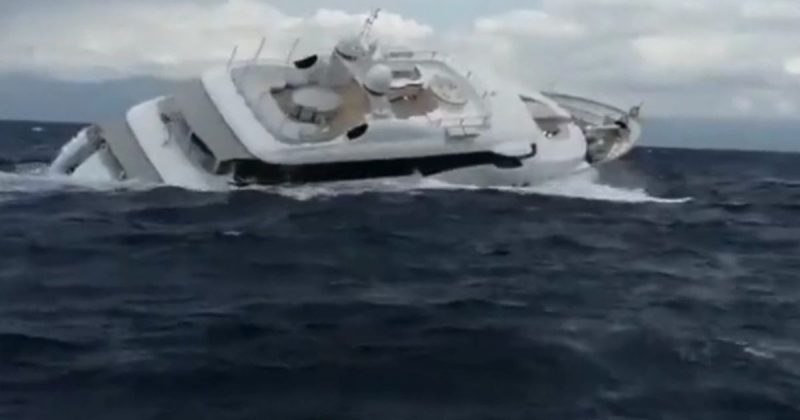 Superiate de 40 metros de comprimento naufraga no Mar Mediterr&acirc;neo – Foto: Reprodu&ccedil;&atilde;o